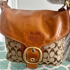 Vintage Coach Tan and Brown Bleeker Bag